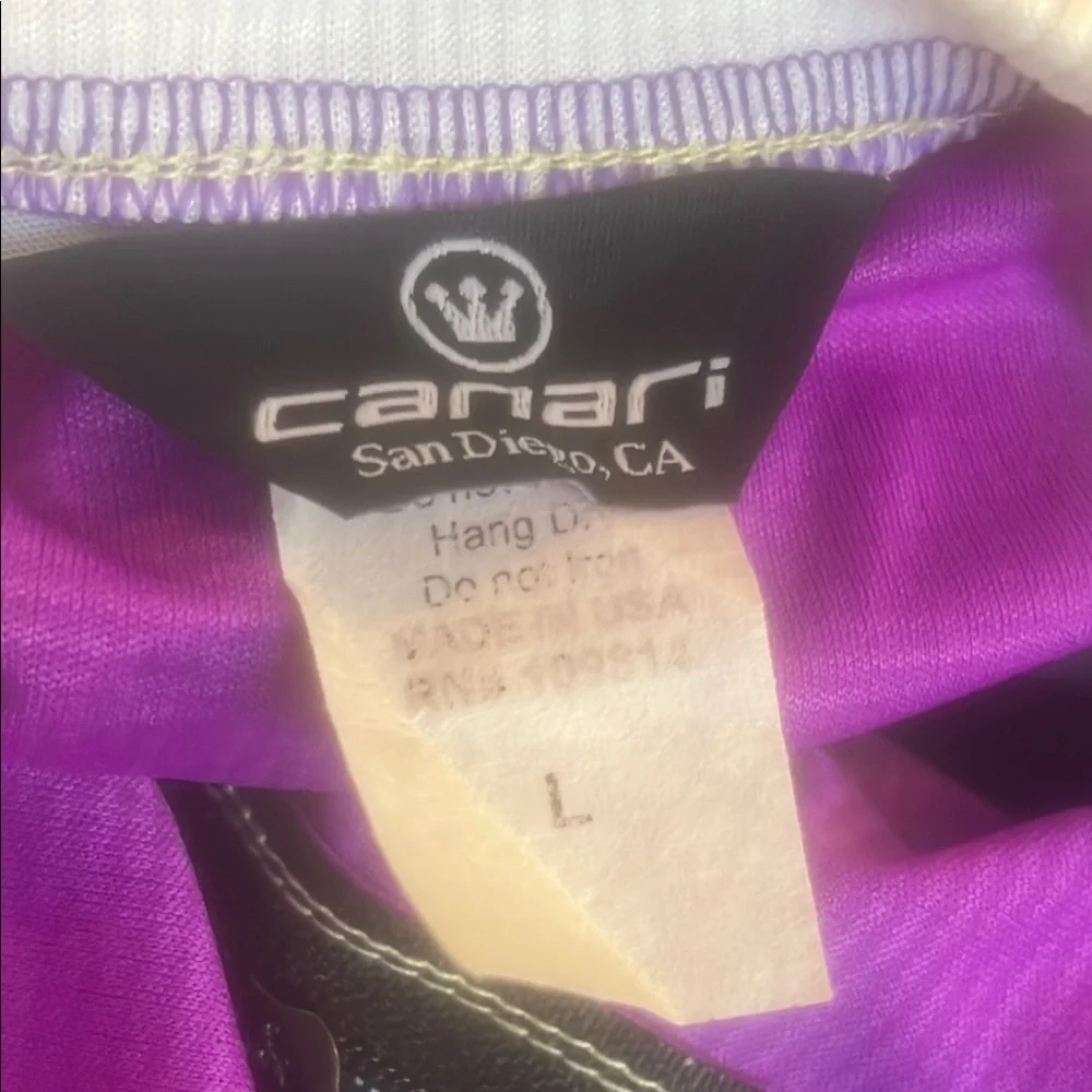 Canari Women's Black/Purple Short Sleeve 1/4 Zip Cycle Jersey Size L